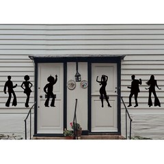 Motiskyy 12 Pcs Disco Dance Silhouettes Cutouts Large Retro Removable PVC Wal…