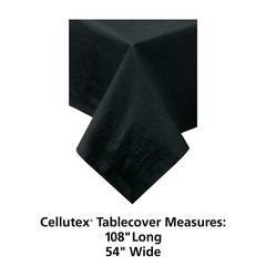 Hoffmaster 220613 Tissue/Poly Tablecover 3 Ply 108 Length X 54 Width Black Case