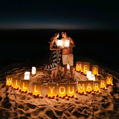 Will You Marry Me Light up Letters Proposal Decorations with Flameless Candles a