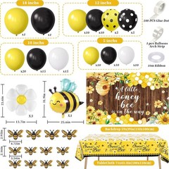 133Pcs Bee Birthday Party Decorations Supplies Bee Baby Shower Decorations