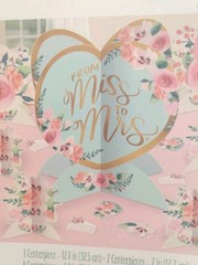 Amscan From Miss to Mrs Table Decorating Kit Bridal Shower Party Pink Floral 12″