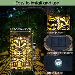 2 Pack Tiki Solar Lanterns Tiki Bar Light Decor Outdoor Waterproof Gifts for …