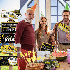 Retirement Party Decorations 20 Pieces Happy Retirement Party Signs for Black an