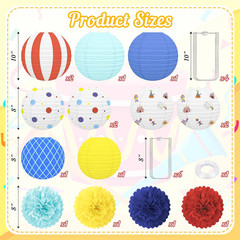 14 Pcs Carnival Circus Theme Party Decorations Paper Lanterns – Vintage Clown An
