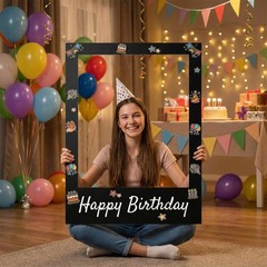 40 x 30 Inch Large Photo Booth Frame Selfie Frame,Black Blank DIY Cutout Prop…
