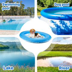 Upgraded Tear-Resistant Dog Pool Float – 25″ x 41″ Stable Support Inflatable Dog