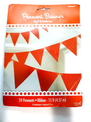 Party Decor Two Pack 24 Orange Pennant Ribbon – 15 ft (24 fanions each pack)
