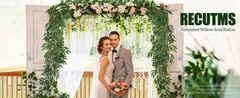 Artificial Willow Leaves Vine Twigs 2Pcs 5.7Ft Fake Hanging Ivy Plants Silk