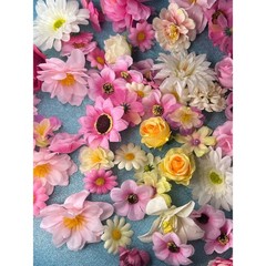 Artificial Flower Bud Assortment – White, Pink, Yellow 3 dozen Mixed Faux Buds