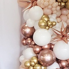 Rose Gold Balloons Arch Kit, 140Pcs Metalic Rose Gold Metallic Gold White Pin…