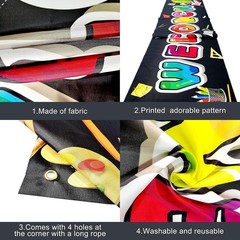 Welcome Back To School Banner Extra Large 120×20 Inch Durable Cloth Fabric