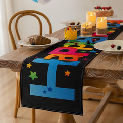 Happy Birthday Table Runner Birthday Party Decorations Kitchen Dining Table Deco
