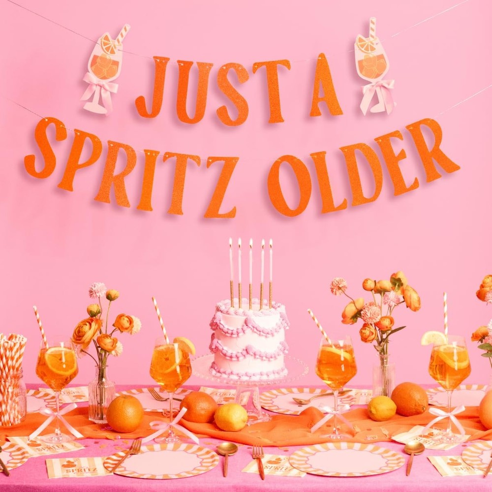 , Just A Spritz Older Banner | Party Decorations, Cocktail Theme, Spritz, Ora…