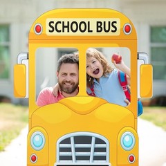 School Bus Photo Booth Frame for Back to School Celebration, 35 Inch Yellow D…