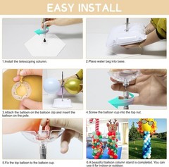 Upgraded Balloon Column Stand Kit, 7 Feet Height Adjustable Balloon Tower Pillar