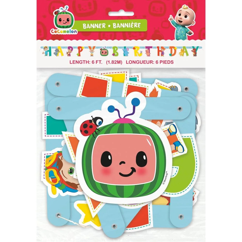 Cocomelon Happy Birthday Jointed Banner 6ft Play Time Great For A Birthday Party