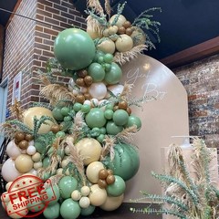 KALOR 135pc Bean Green Balloons Various Sizes