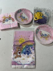 Care Bears HAPPY BIRTHDAY Banner 58”x38”, Goodie Favor Treat Boxes 20+