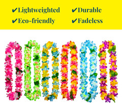 12 Counts Thickened Hawaiian Leis, Perfect Luau Party Supplies for Summer Beach