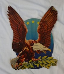 15 Die Cut Vintage Dennison, Eureka Decorations Flag, Liberty Bell, Eagle, Bell