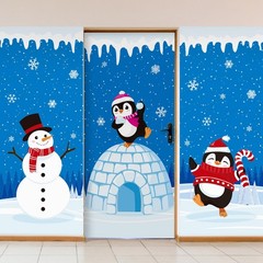 3 Pcs Winter Party Door Banner Winter Penguins Snow Door Backdrop Classroom D…