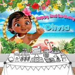 Moana Personalised Custom Banner Backdrop Party Decor Birthday Gift for Girls
