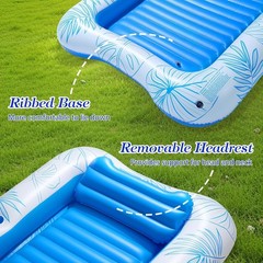 65″ Thicken PVC Inflatable Lounge Pool Float Heavy Duty For Adults River Tanning