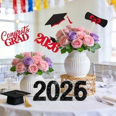 2026 Graduation Decorations – 20 Pcs Class of medium, Black and Red