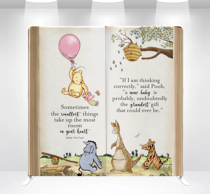Winnie the Pooh Birthday Backdrop Photo Background Party Banner Decoration