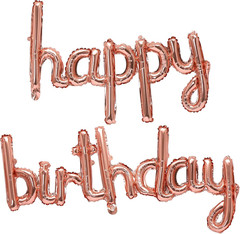 16 Inch Hanging Birthday Banners 3D Silver Foil Cursive Script Letter Balloons f