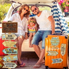 24Pcs Travel Themed Party Decorations Set Bon Voyage Yard Street Colorful
