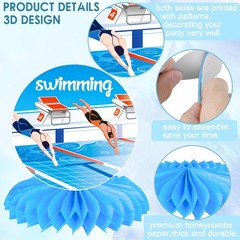Swimming Party Honeycomb Centerpieces Summer Pool Table Decor Supplies
