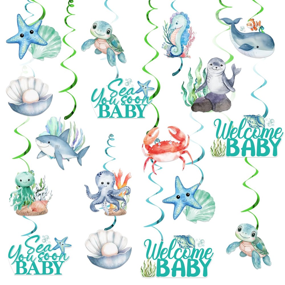 Ocean Baby Shower Decorations: Under The Sea Baby Shower Decorations Ocean Ba…