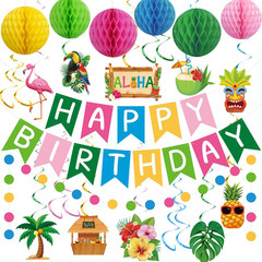 Hawaiian Luau Birthday Party Decorations Hawaiian Happy Birthday Banner with Hon