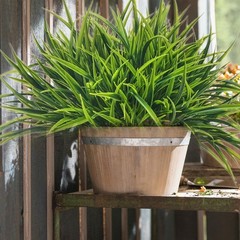 12 Bundles Artificial 15.2″ tall x 9.5″ Diameter (adjustable length), Green