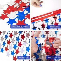 4th of July Decorations, 3 Pack Red White and Blue Star Backdrop | Patriotic …