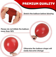 RUBFAC Red and Black Balloons Graduation Decorations Kit, White and Confetti Bal
