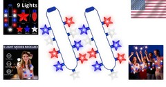 Vibrant LED Star Light Necklaces – 4th of July Celebration Essentials, Set of 2