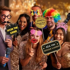 SOUL SHIFT 70 Pc Large Photo Booth Props Set for All Occasions – Wedding Props,