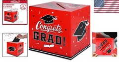 Modern Red Graduation Card Box – Lightweight, Foldable Party Essential for 2026