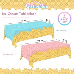 Ice Cream Party Supplies: 2-Pack Ice Cream Birthday Party Decorations,Disposa…