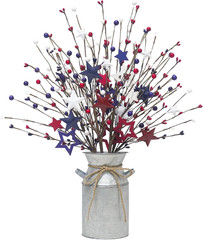4 Pcs 4Th of July Decorations Patriotic Artificial Berry Stems Picks with Vase R