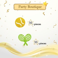 100 PCS Gold Tennis Ball Table Confetti Paper Scatters Sports Party Decor