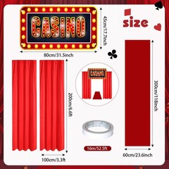 4 Pcs Casino Night Party Entryway Banner Decorations Casino Theme Banner Red …