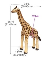 Jet Creations Bundle 3PK Inflatable Safari Animals Giraffe Zebra Elephant Party