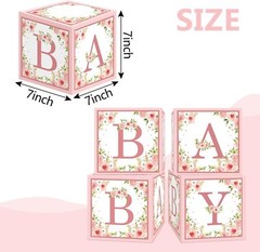 Pink Baby Shower Boxes Decorations 4 Baby Shower Centerpiece Boxes Gender Reveal