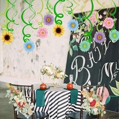 Summer Spring Sun Flowers Hanging Swirl Decorations – Themed Birthday Party 30pc