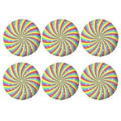 Colorful Swirl Round Balloons Decorations Set, Rainbow Spiral Foil Balloons f…