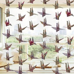 Colorful Paper Crane Hanging Garlands 3stringsX 5.2ft Origami Birds Streamers