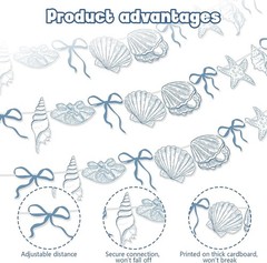 3 PACK Summer Banner Seashells Decor Party Decorations Party Supplies Birthda…